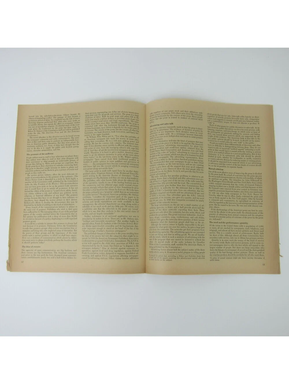 A Free & Responsible Press: A General Report on Mass Communication Vintage 1947